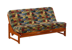 The Eureka Futon Sofa Sleeper- Cherry